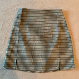Brandy Melville mint green plaid skirt